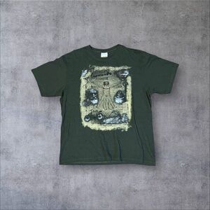 Green Leonardo Da Vinci Anatomy T-Shirt